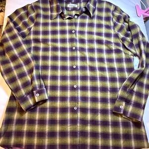 Paparazzi Green and Purple Plaid Shirt embroidered back